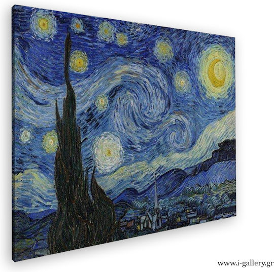 I-gallery Starry Night Van Πίνακας Αντίγραφο του Van Gogh σε Καμβά 100x70cm
