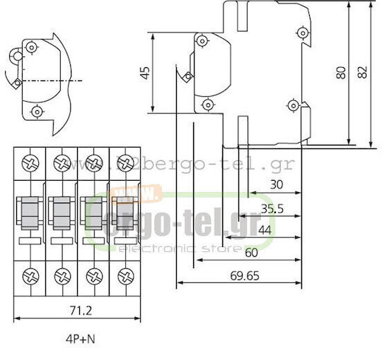 Kripal 4-Poles General Use Panel Push Button Switch
