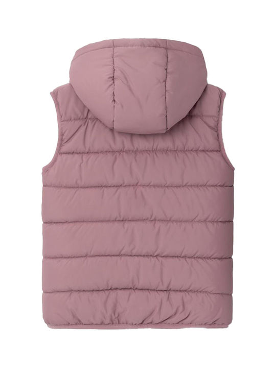 Name It Kinderjacke Ärmellos Kurz mit Kapuze Lila