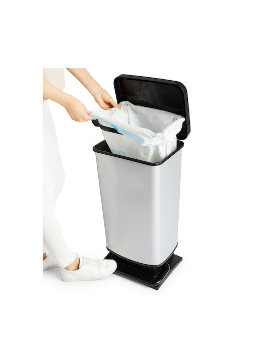 Dimitracas Paso Waste Bin Waste Plastic with Pedal Silver-Black 40lt 1pcs