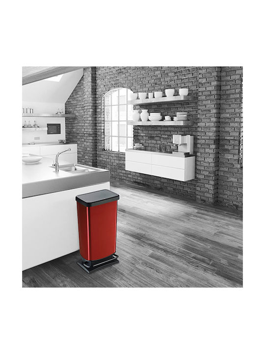 Dimitracas Paso Waste Bin Waste Plastic with Pedal Red 40lt 1pcs