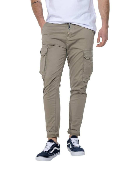 Cover Jeans Men's Trousers Cargo Elastic in Loose Fit Beige