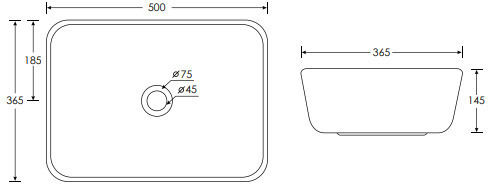 Soncera Sofia Επικαθήμενος Νιπτήρας Πορσελάνης 50x36.5x14.5cm Λευκός
