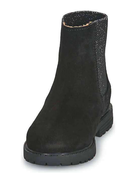 Suede Kinderstiefel Schwarze