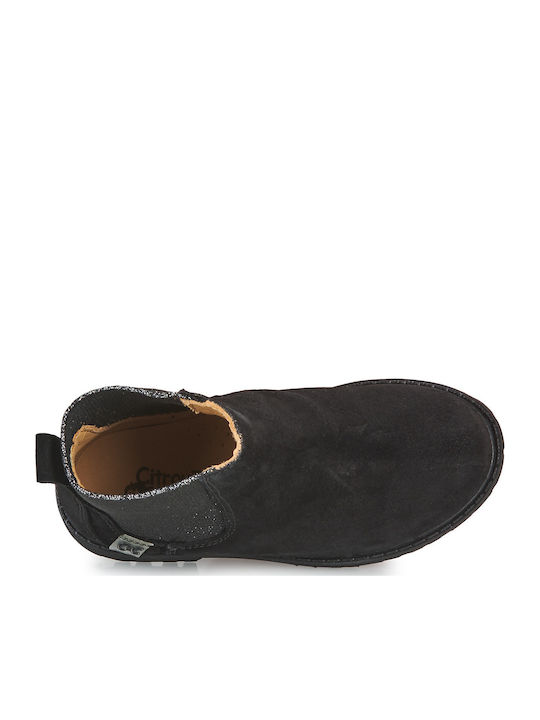 Suede Kinderstiefel Schwarze