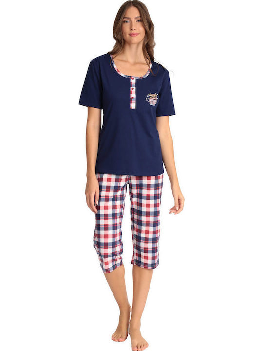 Lydia Creations Summer Women's Pyjama Set Blue