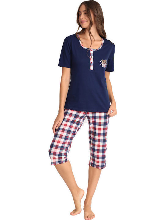 Lydia Creations Summer Women's Pyjama Set Blue