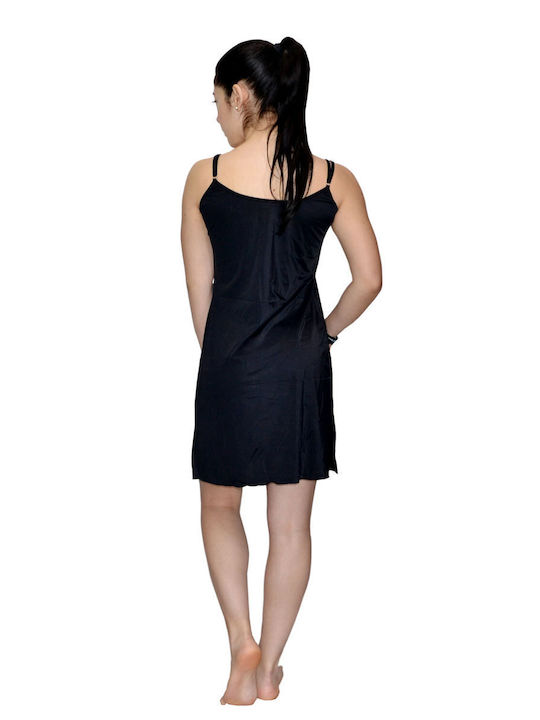 Elite Form Sommer Damen Nachthemd Schwarz