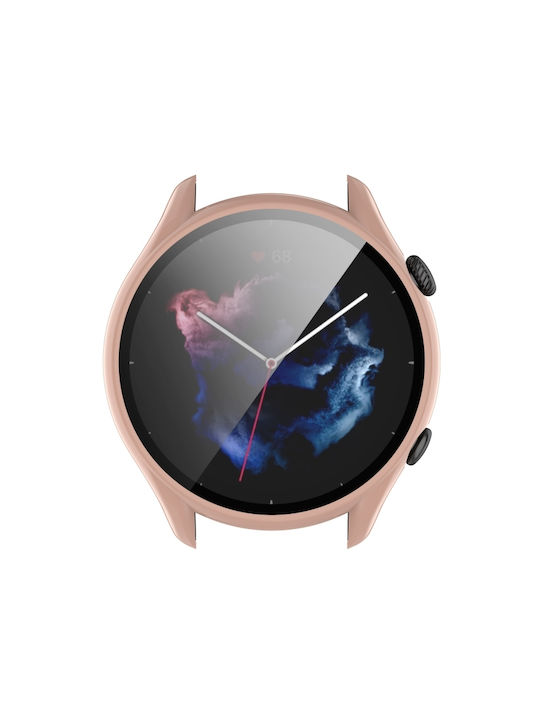 Пластмасов Калъф със Стъкло Cherry Blossom Pink за Amazfit GTR 3 / 3 Pro - Амазфит ГТР 3 / 3 Про
