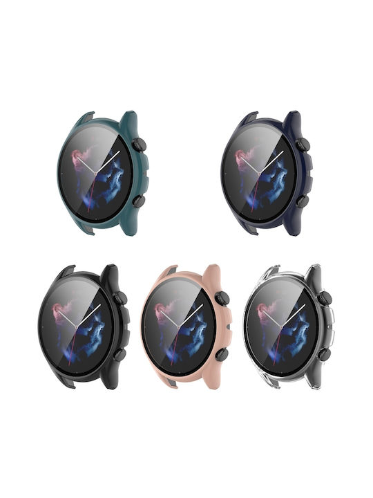Пластмасов Калъф със Стъкло Cherry Blossom Pink за Amazfit GTR 3 / 3 Pro - Амазфит ГТР 3 / 3 Про