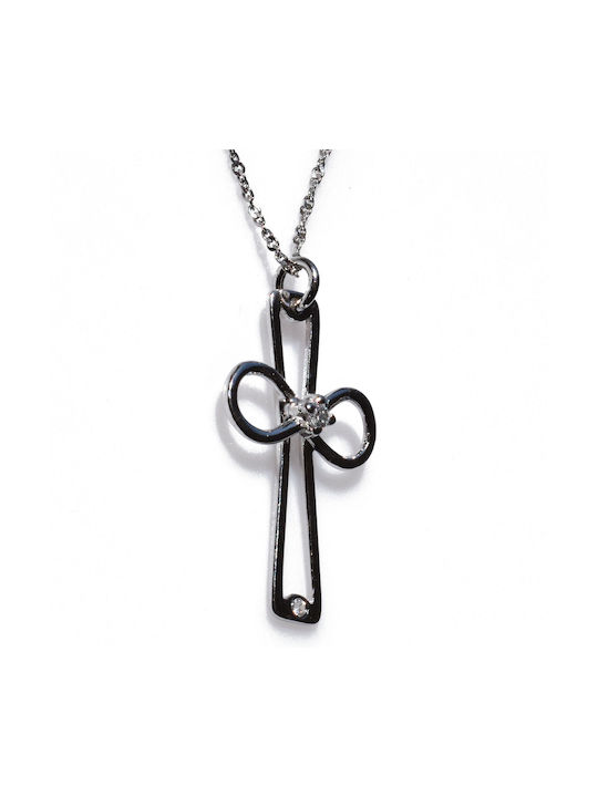 Bizoutaki Cross from Rose Silver with Chain