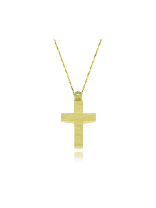 Arapinis Herren Gold Kreuz 14K mit Kette