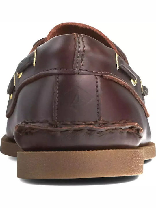 Authentic Original Δερμάτινα Ανδρικά Boat Shoes σε Καφέ Χρώμα