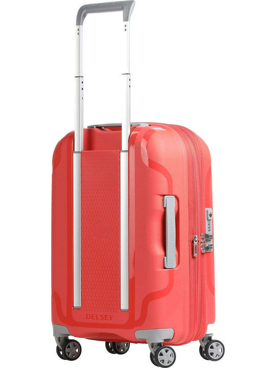 Delsey Clavel Cabin Hard Orange Suitcase with 4 Wheels Height 55cm