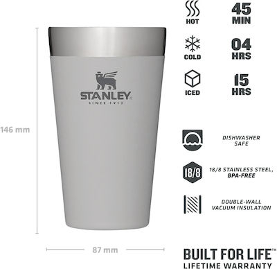 Stanley Stacking Glas Thermosflasche Rostfreier Stahl BPA-frei Gray 470ml