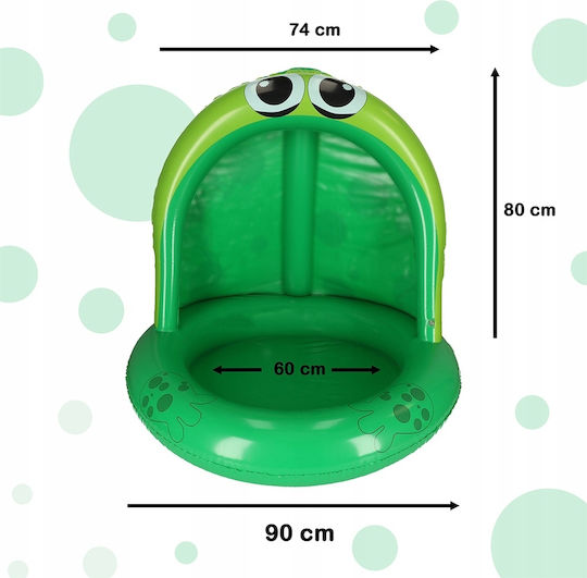 ikonka Children's Round Inflatable Green Swimming Pool