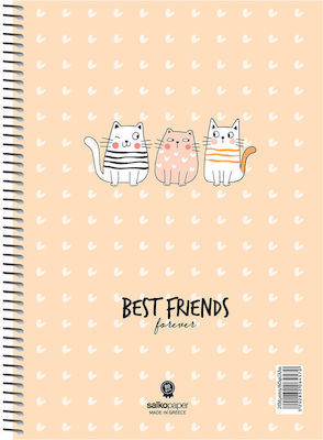 Salko Paper Spiral Notebook Ruled B5 60 Sheets 2 Subjects Friends Multicolour 1pcs