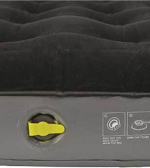 Outwell Camping Air Mattress Double With Integrated Pump Classic 185x130x20cm Black