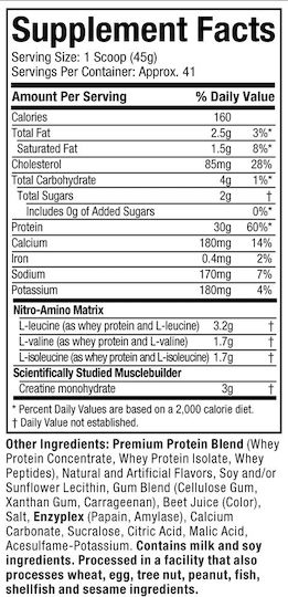 Performance Series Nitrotech Protein Whey with Creatine & Flavor Strawberry 1.8kg