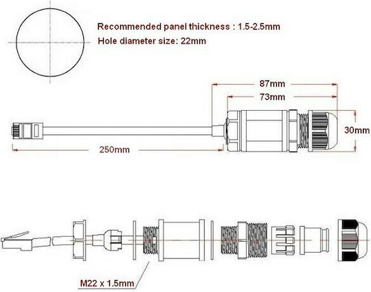 E-ZY EZ-RJ45ECS22-S RJ45 Adapter 1pcs