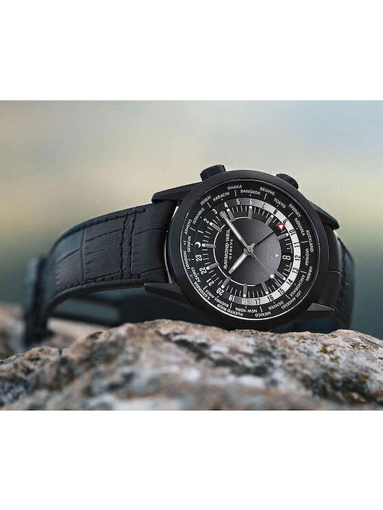 Raymond Weil Freelancer Мъжки Часовник 40.5mm Автоматичен с Черна Кожена Каишка