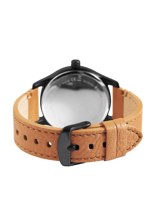 Raptor Men's Watch Battery with Brown Leather Strap