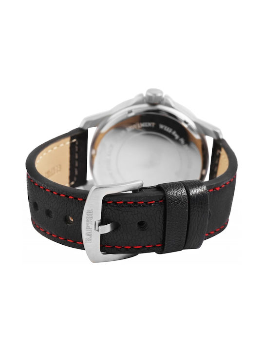 Raptor Watch Battery with Black Leather Strap