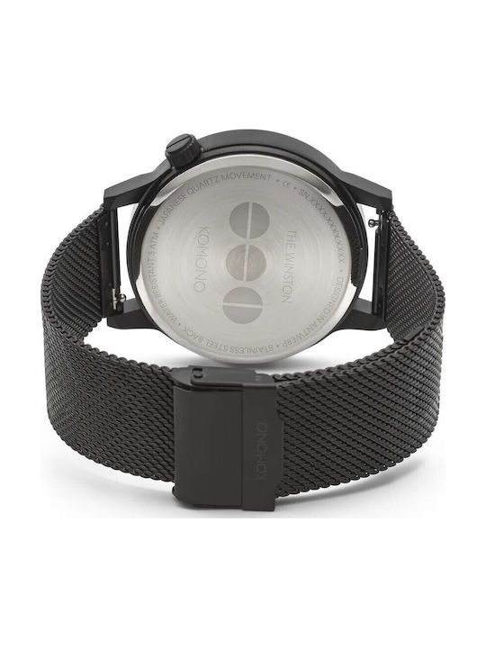 Komono Winston Men's Watch 41.8mm Battery with Black Stainless Steel Strap