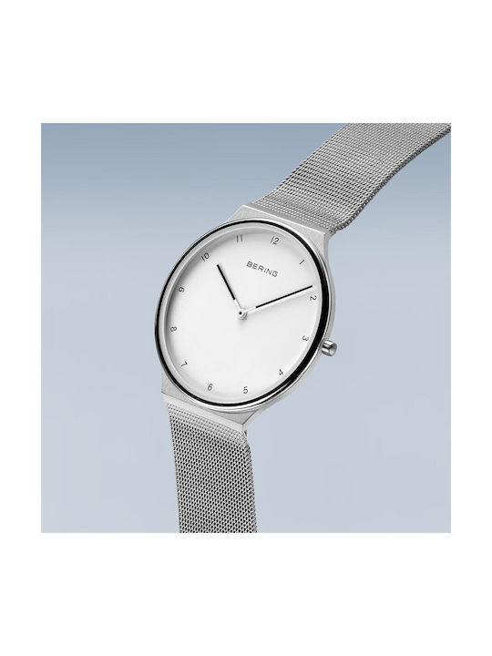 Bering Time Watch Battery with Silver Metal Bracelet