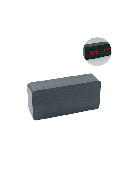 Ψηφιακό Ρολόι Επιτραπέζιο με Ξυπνητήρι Ξύλινο 103525