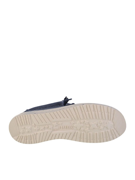 Wally Stretch Canvas Herren Mokassins in Blau Farbe