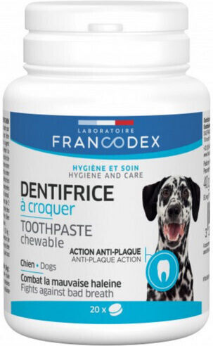 Francodex Zahnpflege Pulver Hund für Kleine Rassen mit Geschmack Minze