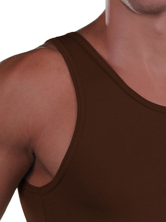 Lord Men's Sleeveless Undershirt Brown