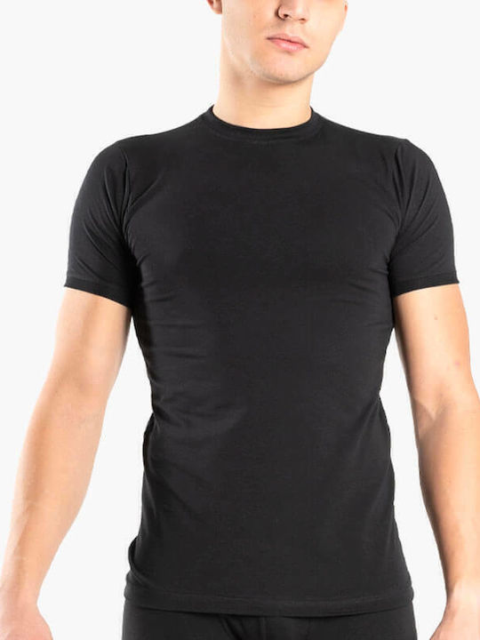 Men's Undershirt Short-sleeved in Black Color