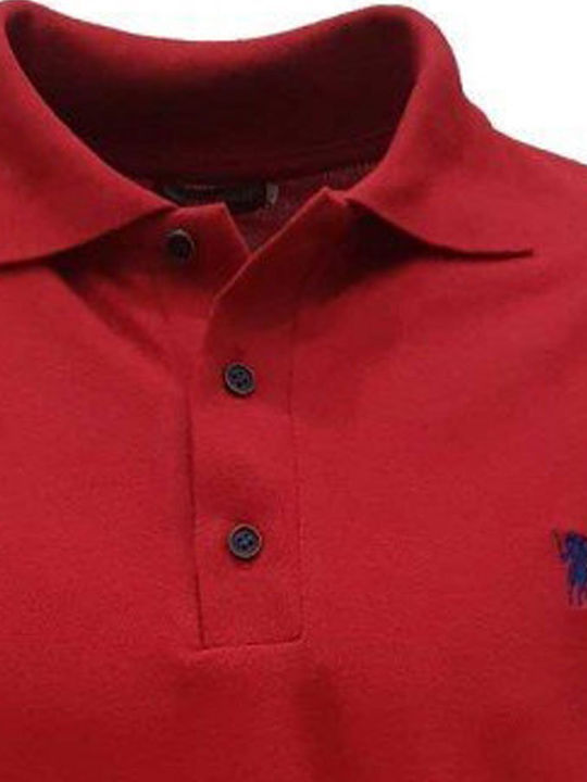 Luciano Faketti Men's Short Sleeve Blouse Polo Red