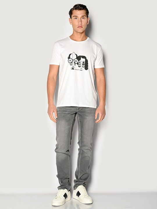 Brokers Jeans 22012-210-01 T-shirt Λευκό