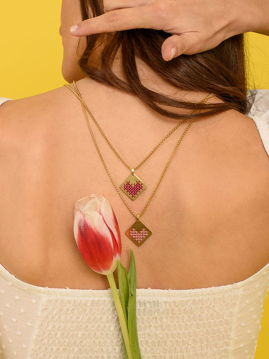 LifeLikes Necklace with design Heart from Gold Plated Steel