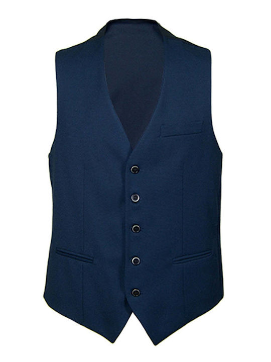 Jacques Hermes Men's Vest Slim Fit Navy Blue