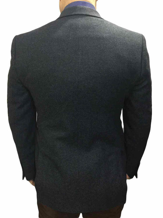 Men's Winter Suit Jacket Slim Fit Navy Blue
