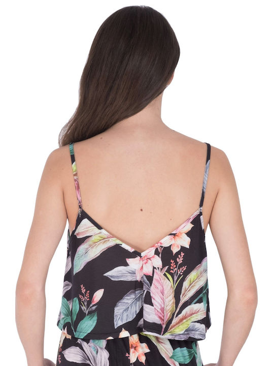 Hurley Women's Summer Crop Top with Straps Floral Black