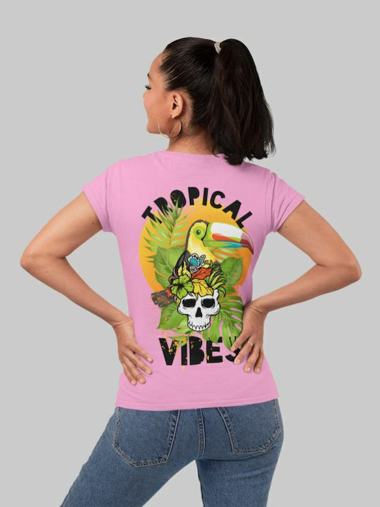 TKT Femeiesc Tricou Roz Bumbac