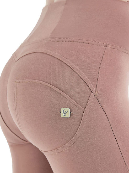 Damen Hoch tailliert Stoff Hose Push-up Braun