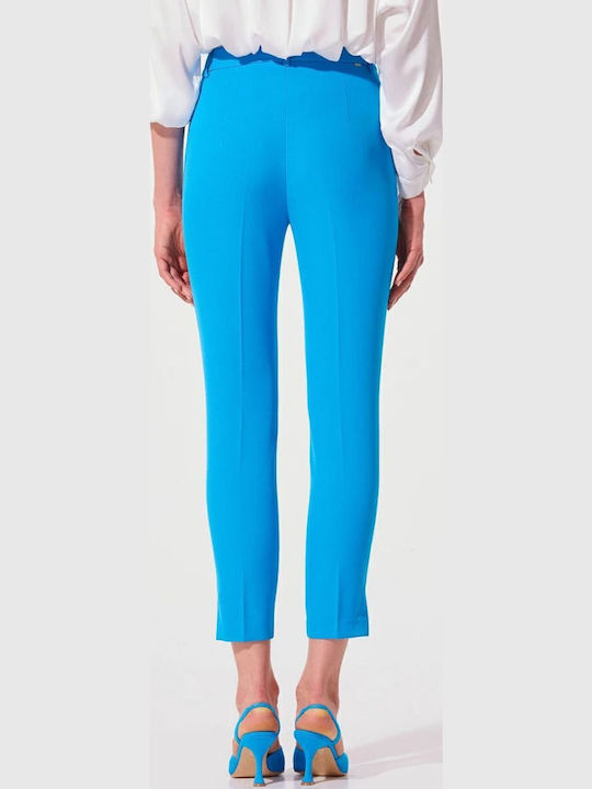 Dama Tesatura Pantaloni cu Croială Normală Albastru