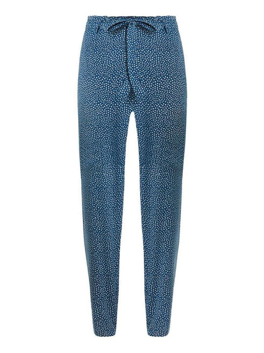 Damen Stoffhose in Verjüngt Bein Stil Blau
