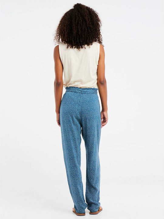 Damen Stoffhose in Verjüngt Bein Stil Blau
