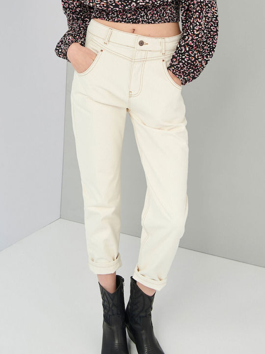 Ale - The Non Usual Casual High Waist Women's Jean Trousers White