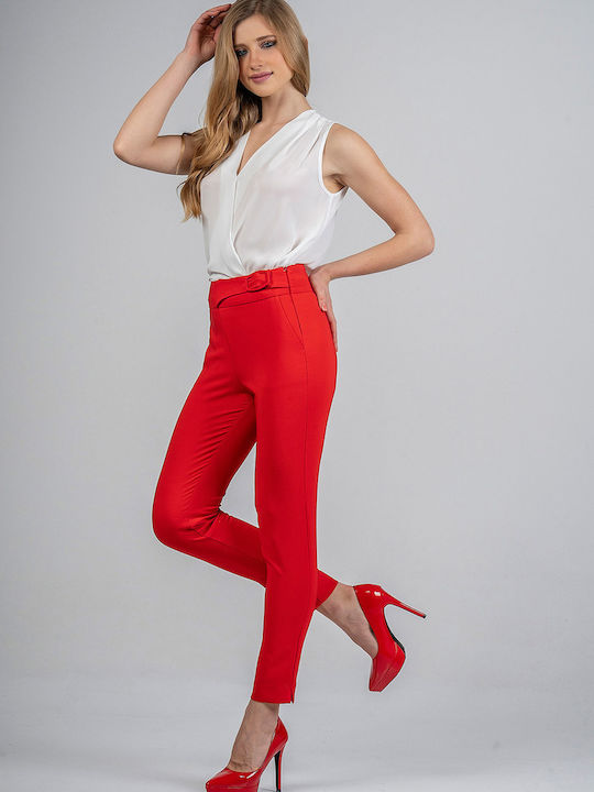 Bellino Femei Crepe Pantaloni cu Croială Skinny Portocaliu