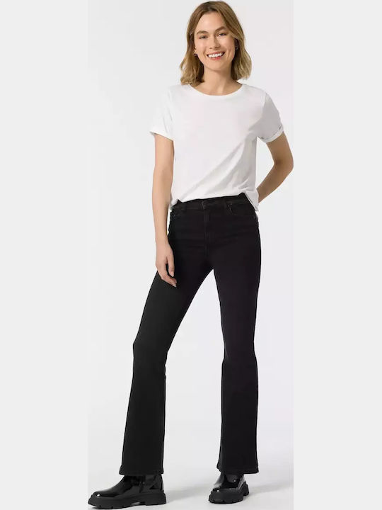Talie înaltă Blugi de damă Evazați cu croială bootcut Negru