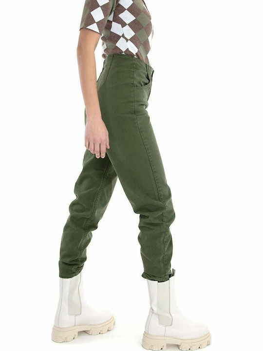 High Waist Women's Jean Trousers Khaki