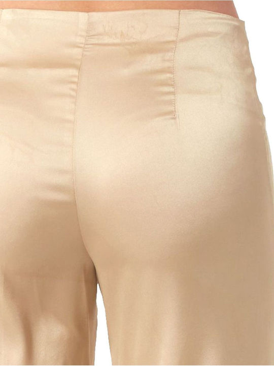 Damen Stoff Hose in Geradem Schnitt Beige